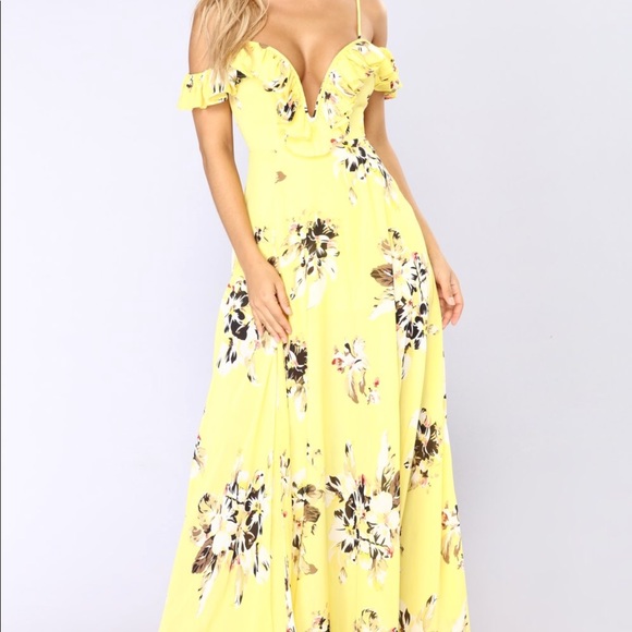 fashion nova yellow maxi dress